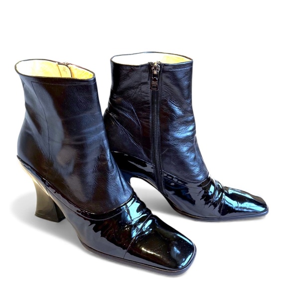Prada Black Leather Ankle Boots – Size 38 - Picture 2 of 10